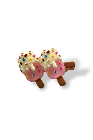 Pembe Renk Dondurma Figürlü Yan Toka