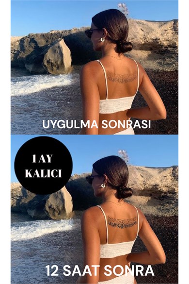 Yazı Detaylı Sonradan Kararan Geçici Yarı Kalıcı Dövme Tattoo