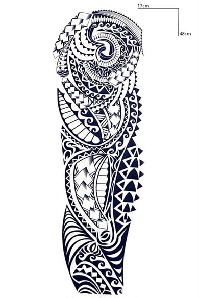 Maori Figürlü 12 Saat Sonra Kararan Geçici Kol Dövme Tattoo