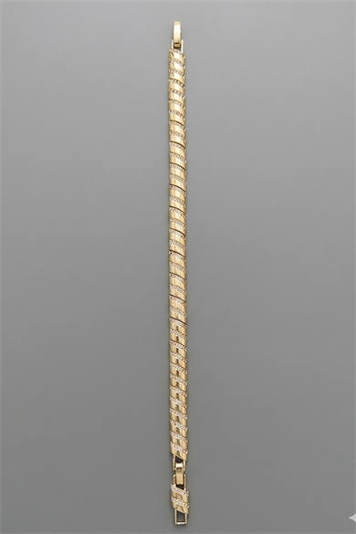 Altın Renk Taş Detaylı 14K Altın Kaplama CM Bileklik