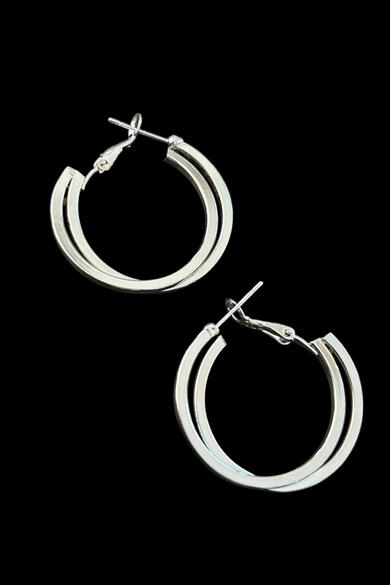 Gümüş Renk 25MM Halka Küpe (Çift)