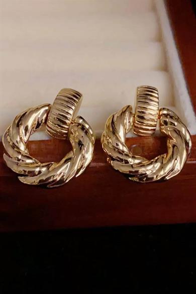 Altın Renk Çelik Küpe (Çift)