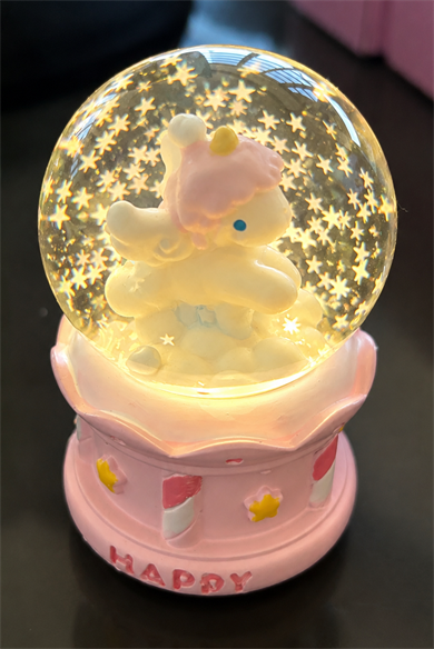 Pembe Renk Unicorn Işıklı Mini Küre
