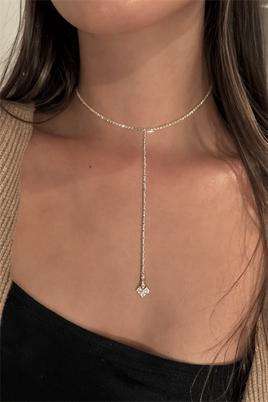 Altın Renk 14K Altın Kaplama Vip Choker Kolye