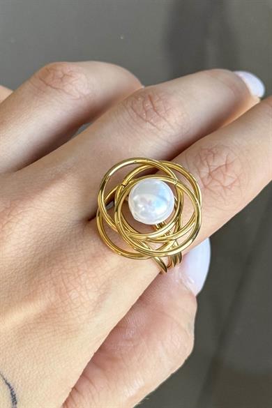 Altın Renk  Ayarlanabilir Çelik Yüzük