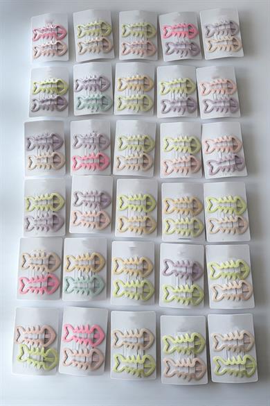 30lu Karışık Renk Balık Figürlü Yan Toka Set