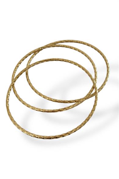 Altın Renk 3lü Burgu Detaylı Bilezik 