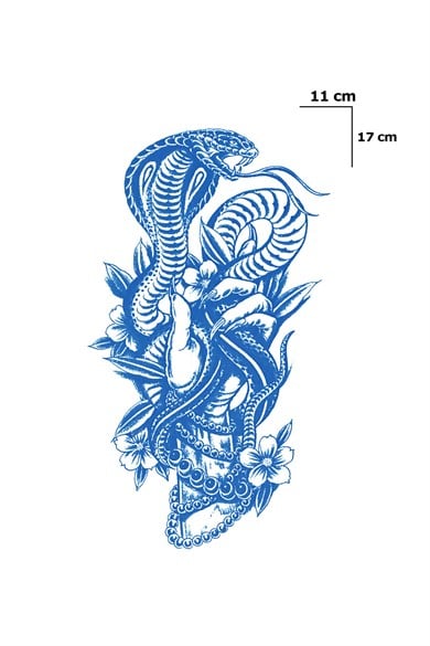 Yılan Sonradan Kararan Yarı Kalıcı Geçici Dövme Tattoo
