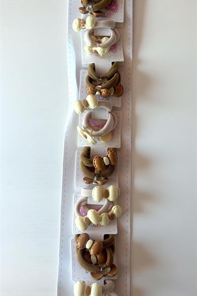 10lu Karışık Renk Fiyonk Figürlü Lastik Toka Set 