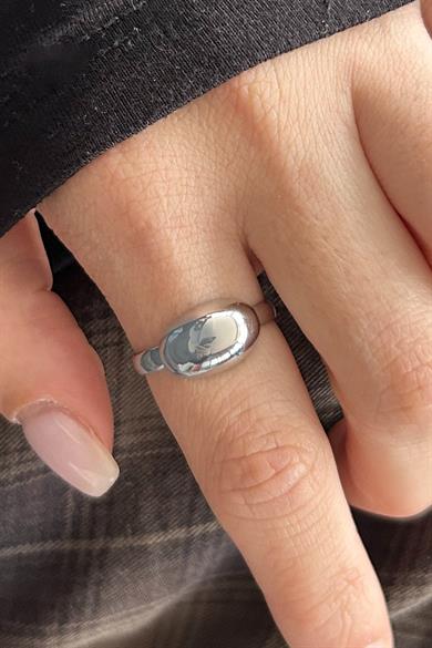 Gümüş Renk Ayarlanabilir Çelik Yüzük