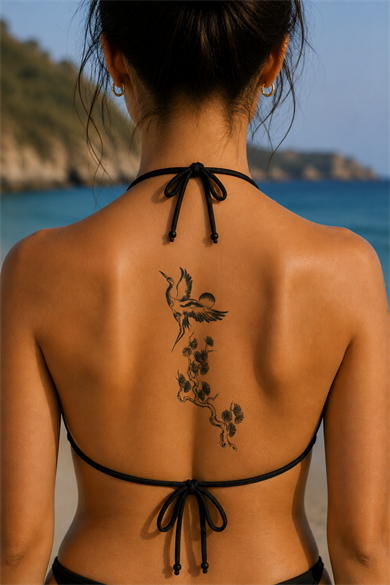 Kuş Sonradan Kararan Yarı Kalıcı Geçici Dövme Tattoo