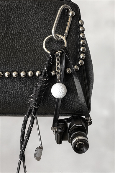 Siyah Renk Karışık Figürlü Çanta Charm/ Anahtarlık