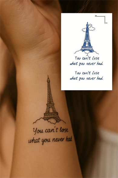 Eyfel Figürlü 12 Saat Sonra Kararan Geçici Mini Dövme Tattoo