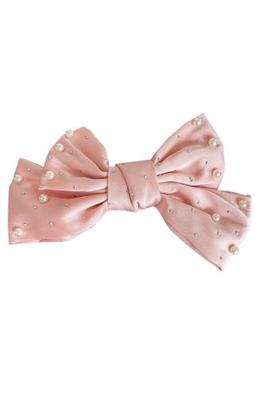 Pembe Renk İnci Ve Taş Detaylı Otomat Toka