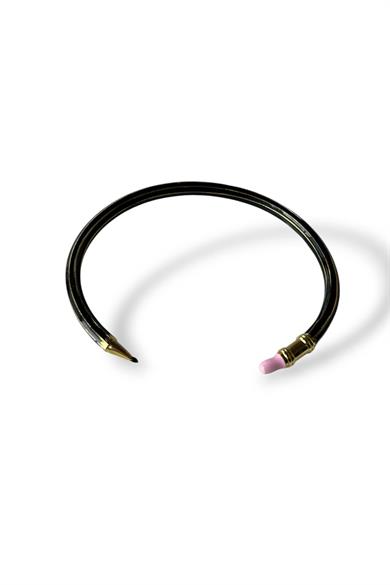 Altın Ve Siyah Renk Kalem Figürlü Ayarlanabilir Bileklik 