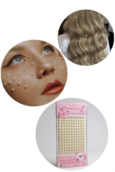 İncili Vücut, Saç Ve Yüz Taşı/ Yapışkanlı İncili Yüz Sticker