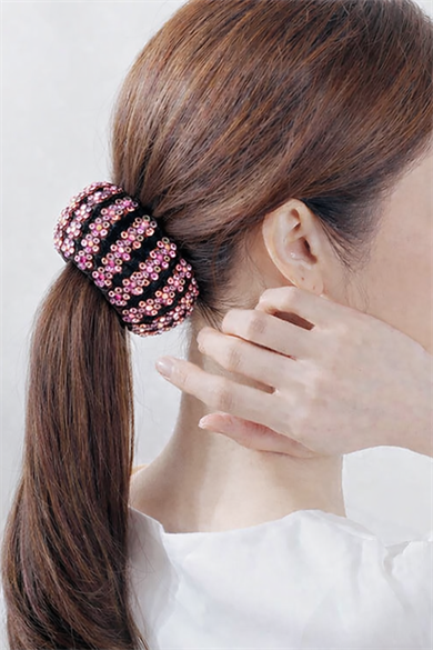 Siyah Renk Taş Detaylı Topuz Aparatı/ Tokası