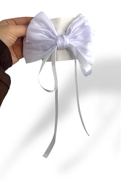 Beyaz Renk Kurdele Figürlü Otomat Toka