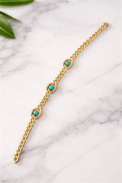 Altın Renk Taş Detaylı Bileklik