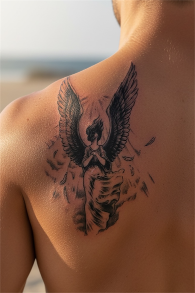 Geçici Melek Figürlü Dövme Tattoo