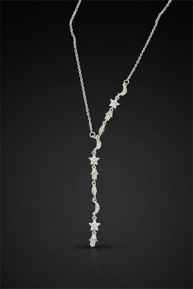 Gümüş Renk Karışık Figürlü Çelik Y Kolye