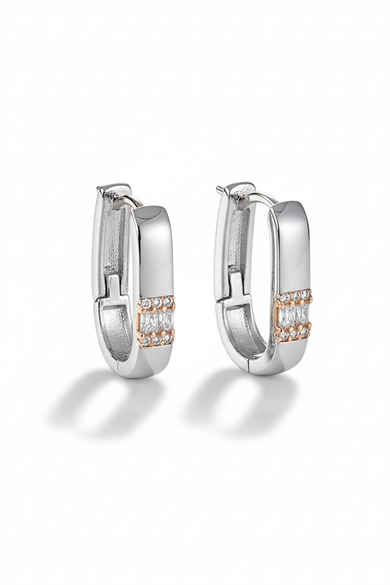 Gümüş Renk Çelik Küpe (Çift)