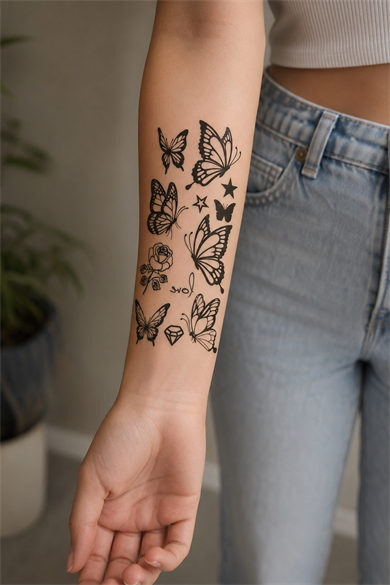 Kelebekler Geçici Dövme Tattoo