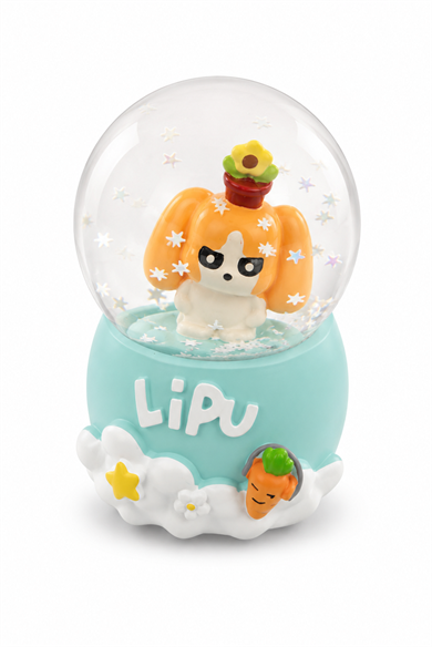 Mavi Renk Köpek Figürlü Işıklı Mini Küre