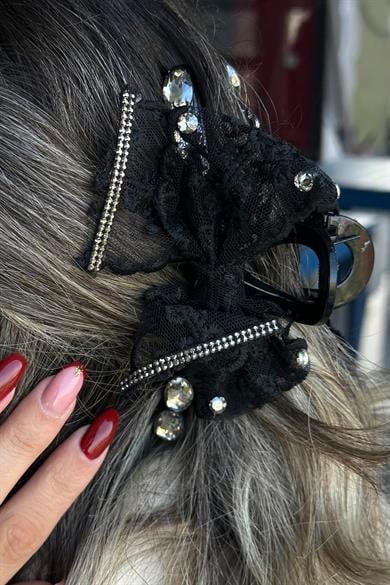 Siyah Renk Kelebek Figürlü Mandal Toka