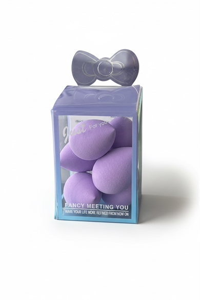 Mor Renk 6lı Pürüzsüz Dokulu Makyaj Süngeri Seti (Küçük Boy)