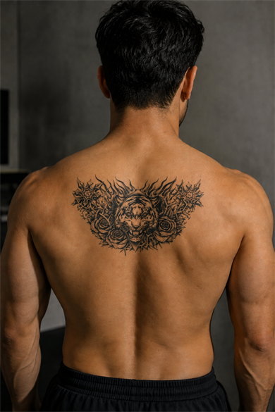 Ayı Figürlü Sonradan Kararan Yarı Kalıcı Geçici Dövme Tattoo