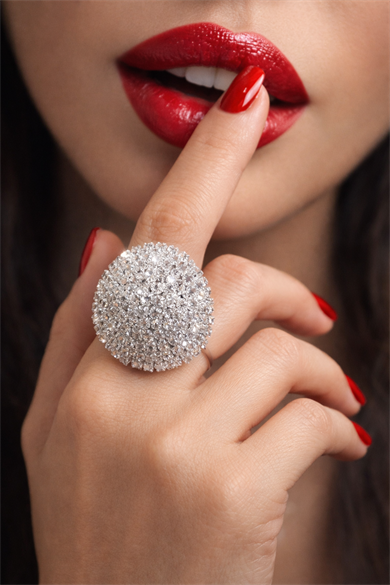 Gümüş Renk Taş Detaylı Ayarlanabilir Yüzük