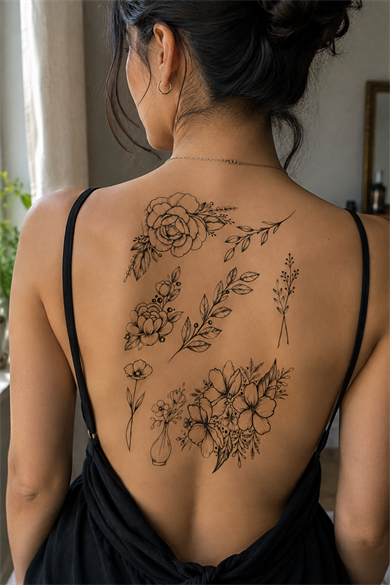 Çiçek Dövme Geçici Tattoo