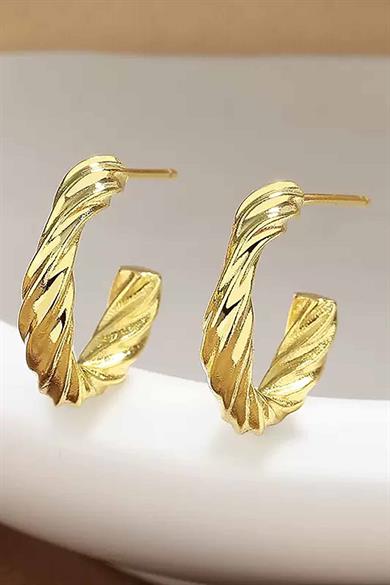 Altın Renk Çelik Halka Küpe (Çift)