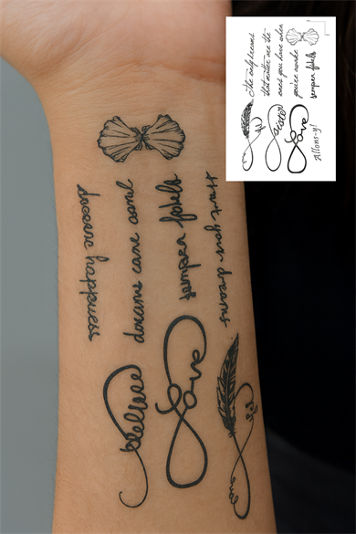 Realistic written and infinity tattoo tattoo