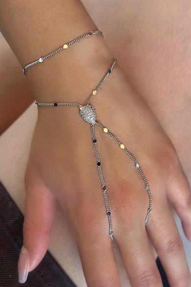 Gümüş Renk Taş Detaylı Şahmeran