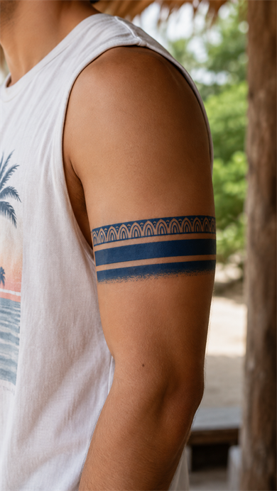 Desenli Şerit Sonradan Kararan Yarı Kalıcı Geçici Dövme Tattoo