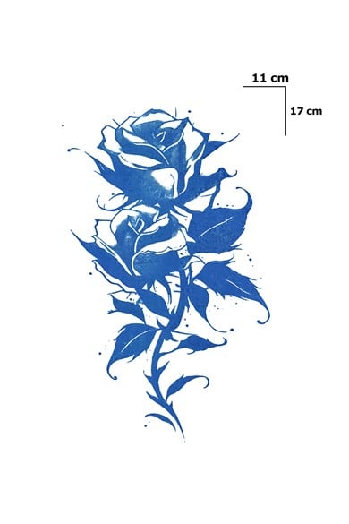 Gül Sonradan Kararan Yarı Kalıcı Geçici Dövme Tattoo