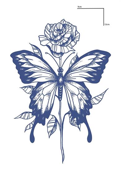 Kelebek Figürlü 12 Saat Sonra Kararan Geçici Mini Dövme Tattoo