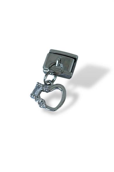 Gümüş Renk Kalp Figürlü Çelik Nomination Charm (Tek)