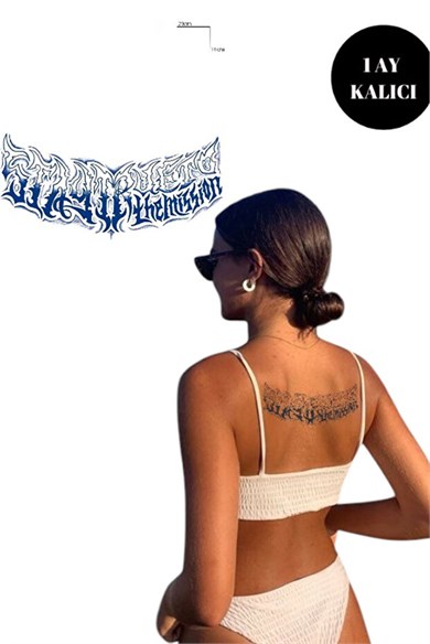Yazı Detaylı Sonradan Kararan Geçici Yarı Kalıcı Dövme Tattoo