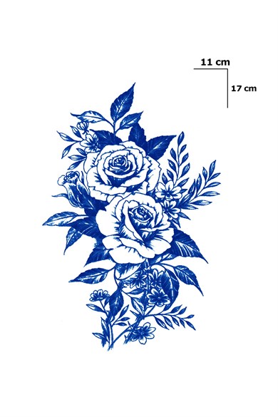 Çiçek Sonradan Kararan Yarı Kalıcı Geçici Dövme Tattoo
