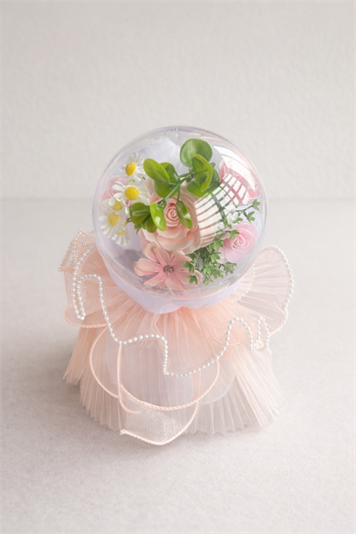 Pembe Renk Çiçek Aranjman Küresi