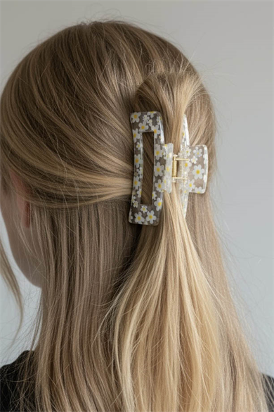 Şeffaf Renk Papatya Figürlü Mandal Toka