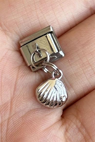 Gümüş Renk Deniz Kabuğu Figürlü Çelik Nomination Charm (Tek)
