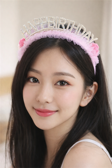 Pembe Renk Happy Birthday Yazılı Taç