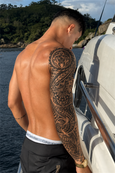 Tribal Figürlü 12 Saat Sonra Kararan Geçici Kol Dövme Tattoo