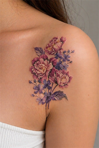 Geçici Çiçek Figürlü Mini Dövme Tattoo