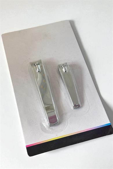Gümüş Renk 2li Orta Boy Ve Büyük Boy Tırnak Makası Set