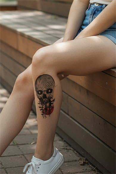 Geçici Kurukafa Dövme Tattoo